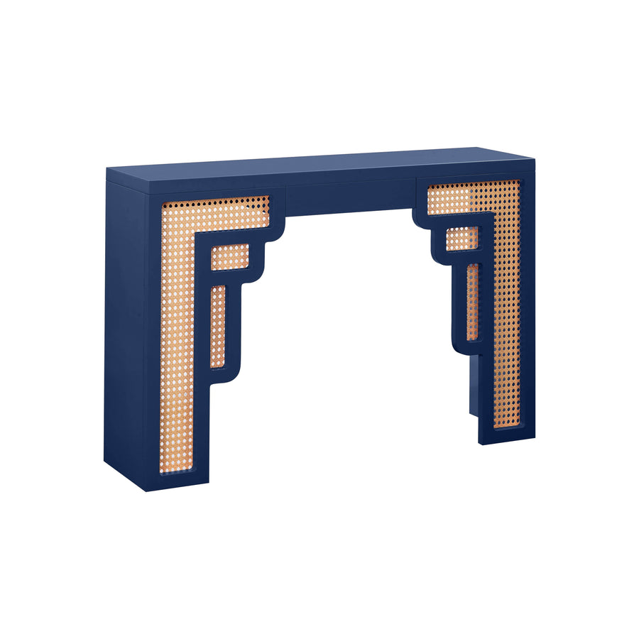 SwayLiving Suzie Navy & Rattan Console Table CONSOLE TABLES