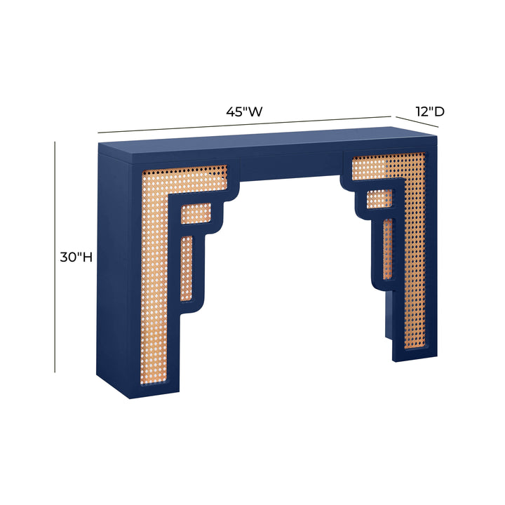 SwayLiving Suzie Navy & Rattan Console Table CONSOLE TABLES