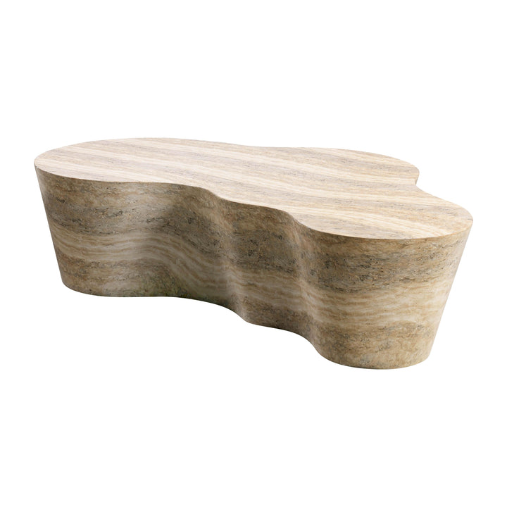 SwayLiving Slab Faux Travertine Coffee Table OUTDOOR COFFEE TABLES