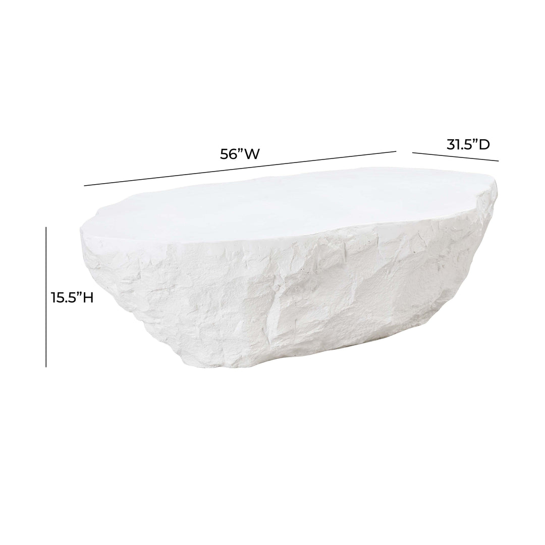 SwayLiving Crag White Concrete Coffee Table OUTDOOR COFFEE TABLES