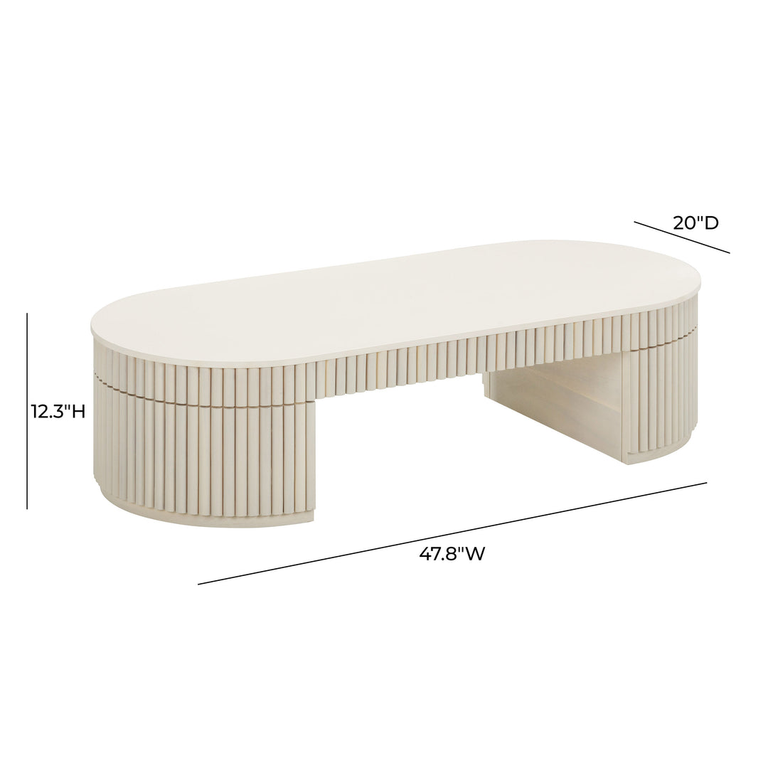 SwayLiving Bella Cream Oval Coffee Table COFFEE TABLES