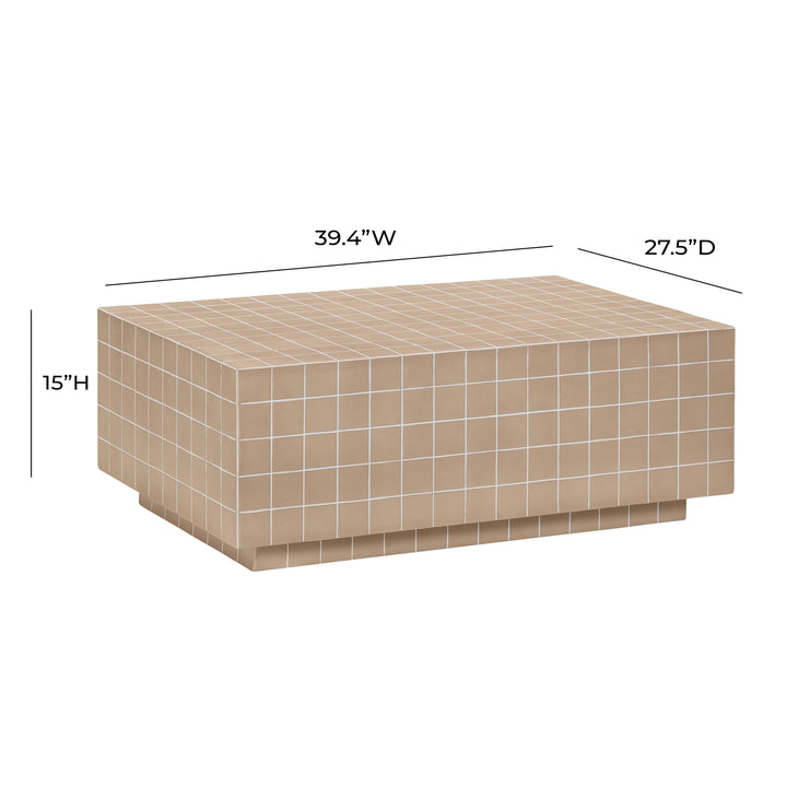 SwayLiving Mixie Taupe Tile Indoor / Outdoor Coffee Table OUTDOOR COFFEE TABLES
