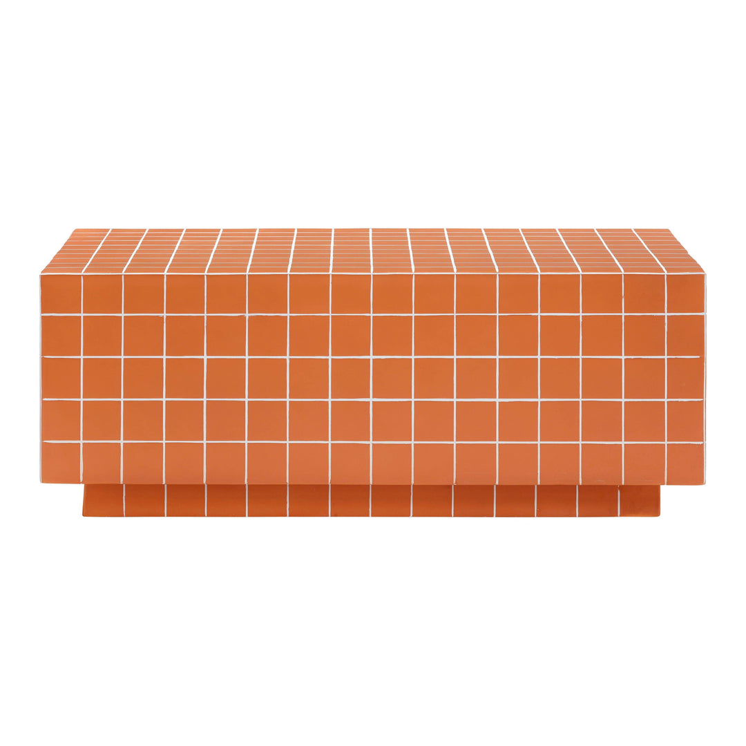 SwayLiving Mixie Brick Orange Tile Indoor / Outdoor Coffee Table OUTDOOR COFFEE TABLES