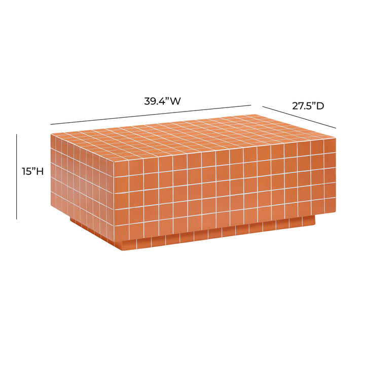 SwayLiving Mixie Brick Orange Tile Indoor / Outdoor Coffee Table OUTDOOR COFFEE TABLES