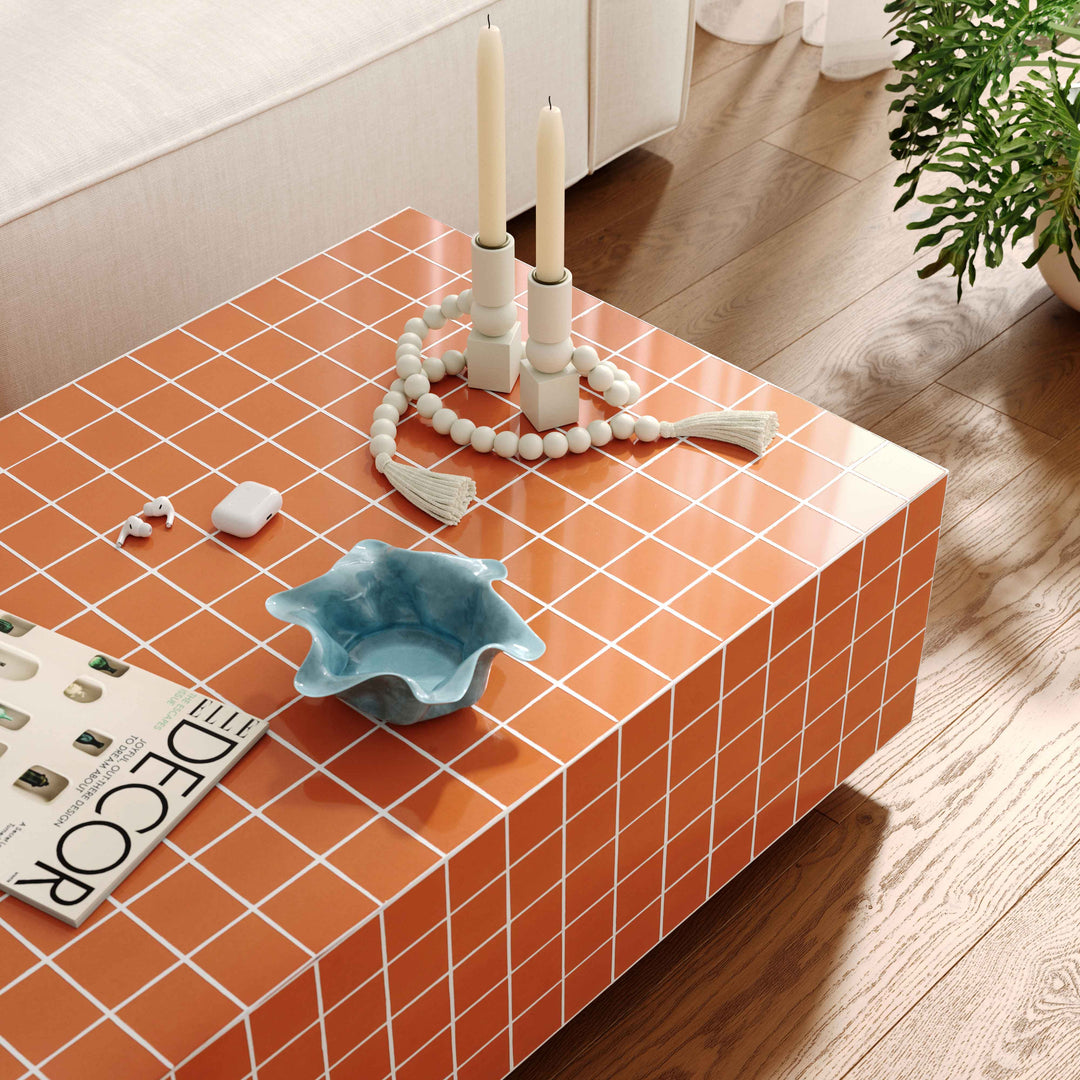 SwayLiving Mixie Brick Orange Tile Indoor / Outdoor Coffee Table OUTDOOR COFFEE TABLES