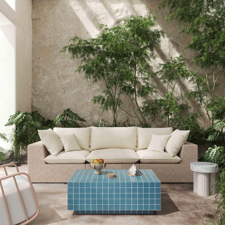 SwayLiving Mixie Blue Tile Indoor / Outdoor Coffee Table OUTDOOR COFFEE TABLES