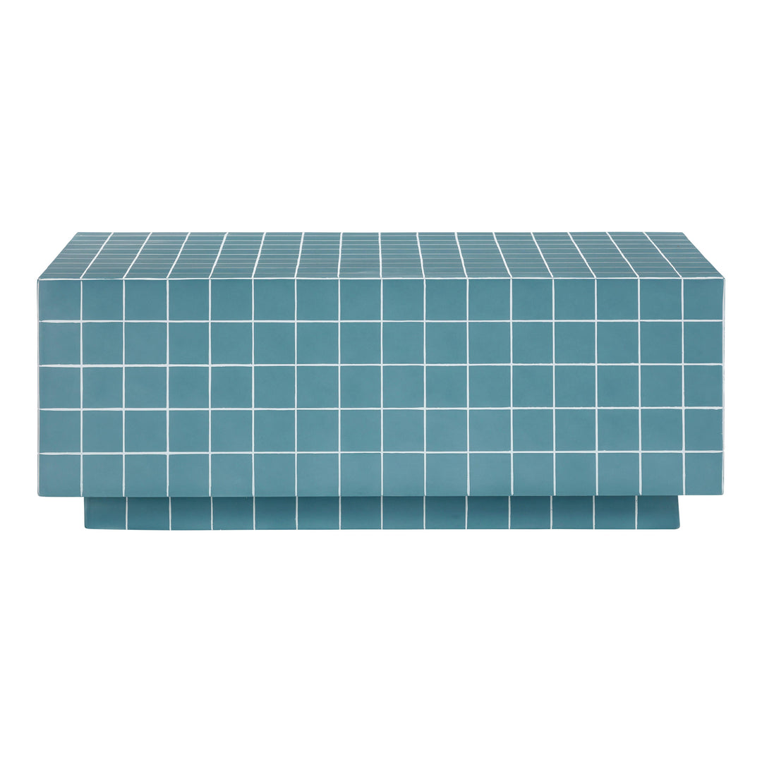 SwayLiving Mixie Blue Tile Indoor / Outdoor Coffee Table OUTDOOR COFFEE TABLES