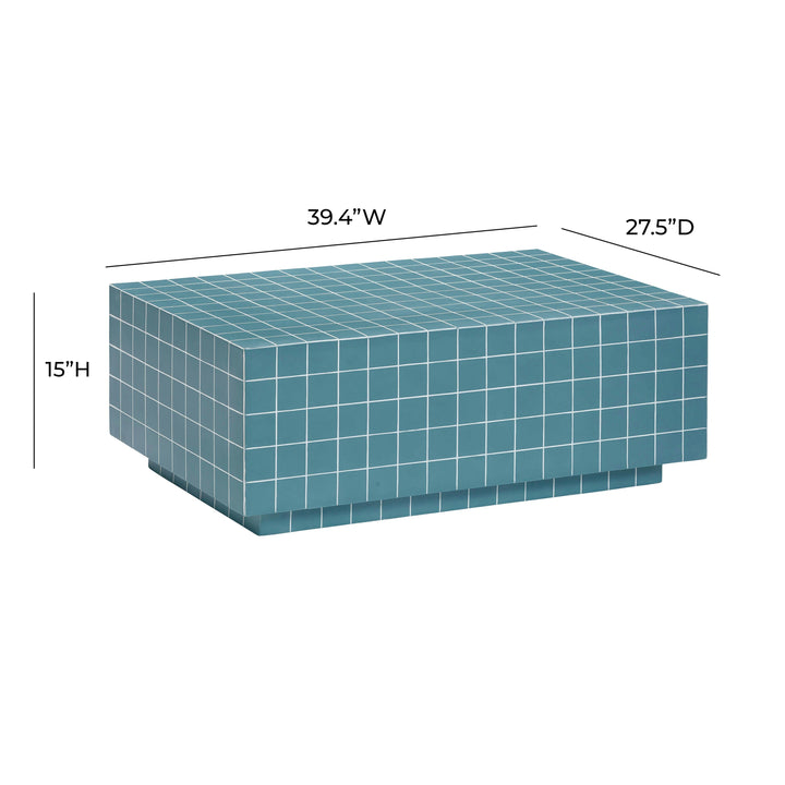 SwayLiving Mixie Blue Tile Indoor / Outdoor Coffee Table OUTDOOR COFFEE TABLES