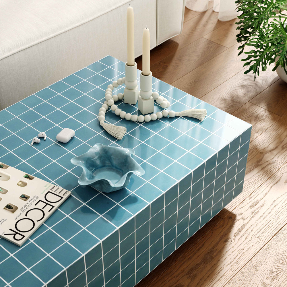 SwayLiving Mixie Blue Tile Indoor / Outdoor Coffee Table OUTDOOR COFFEE TABLES