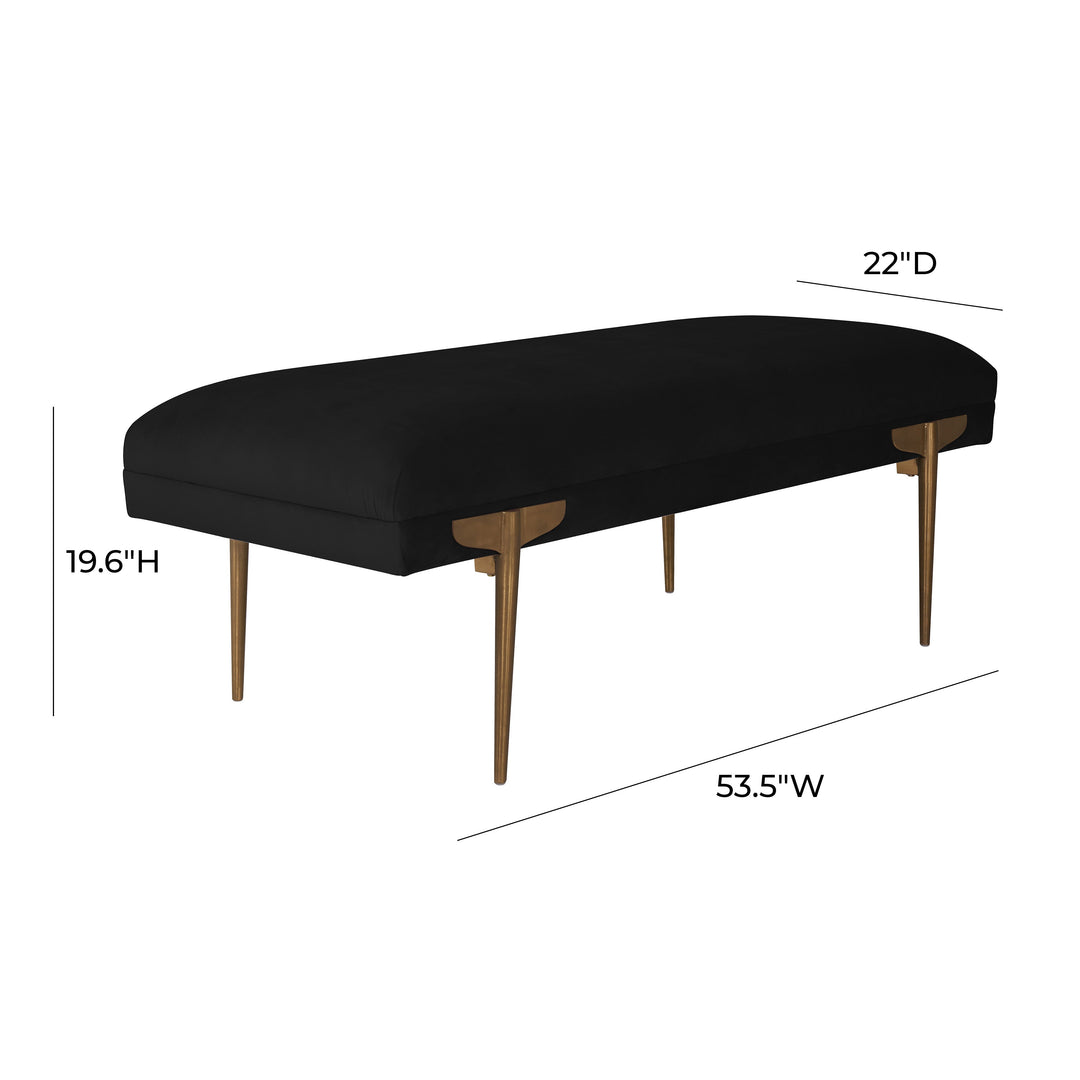 SwayLiving Brno Black Velvet Bench BENCHES
