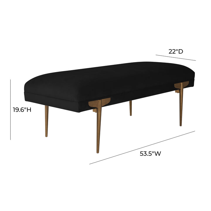 SwayLiving Brno Black Velvet Bench BENCHES