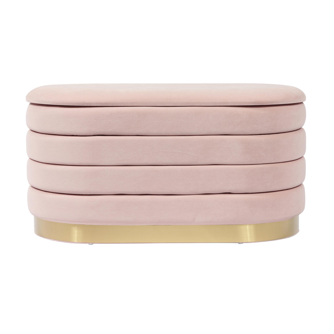 SwayLiving Lillian Blush Velvet Storage Bench BENCHES