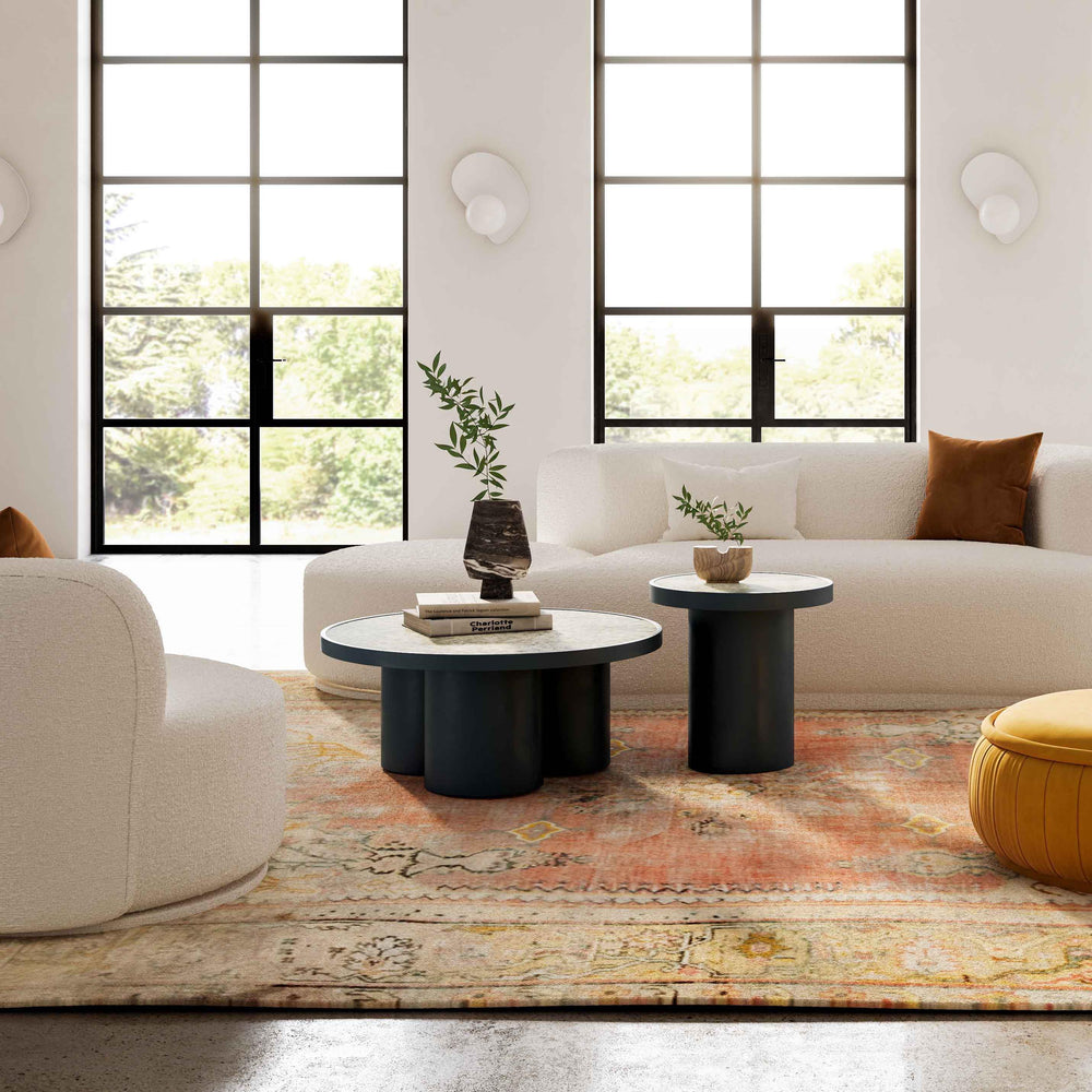 SwayLiving Nautilus Antique Silver Mirrored Coffee Table COFFEE TABLES