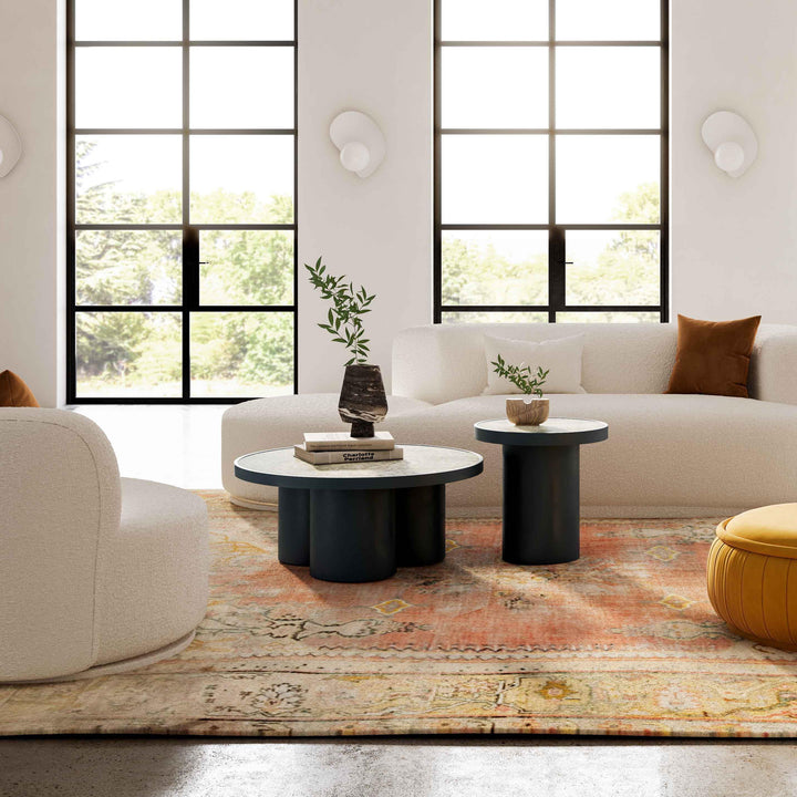 SwayLiving Nautilus Antique Silver Mirrored Coffee Table COFFEE TABLES