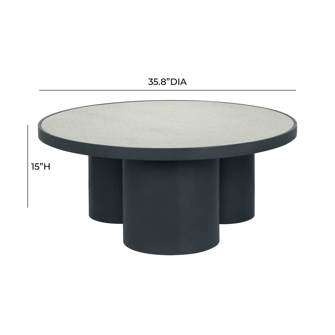 SwayLiving Nautilus Antique Silver Mirrored Coffee Table COFFEE TABLES