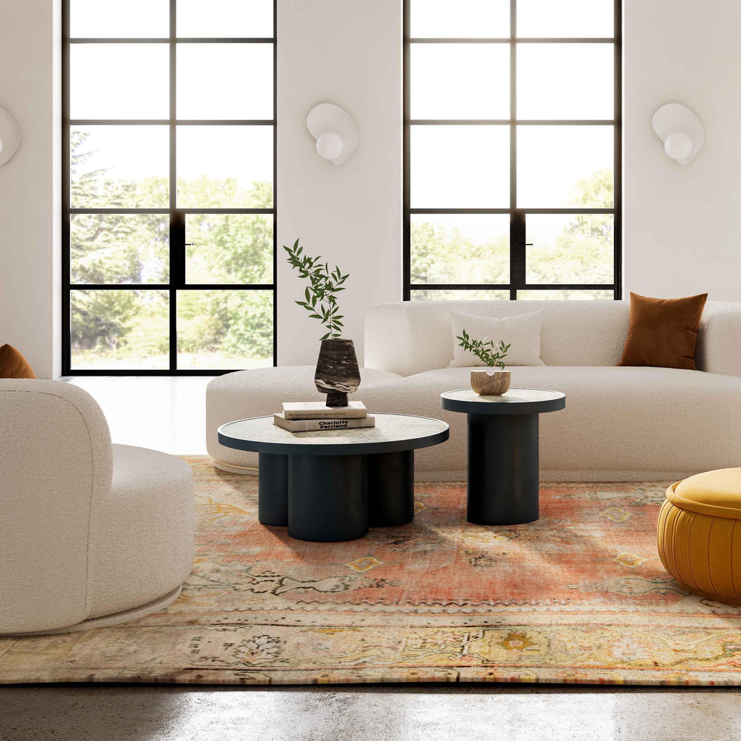 SwayLiving Nautilus Antique Silver Mirrored Side Table ACCENT TABLES