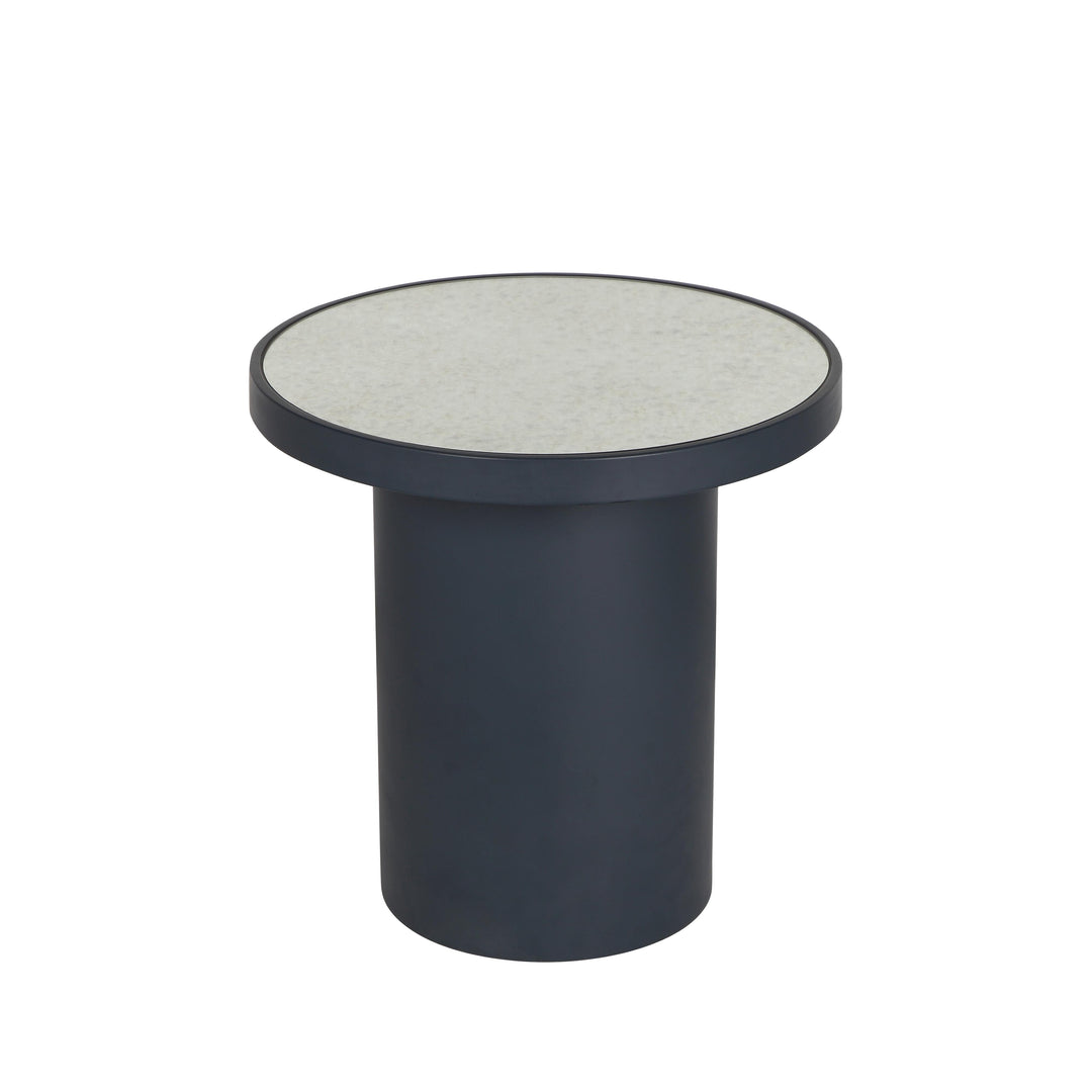 SwayLiving Nautilus Antique Silver Mirrored Side Table ACCENT TABLES