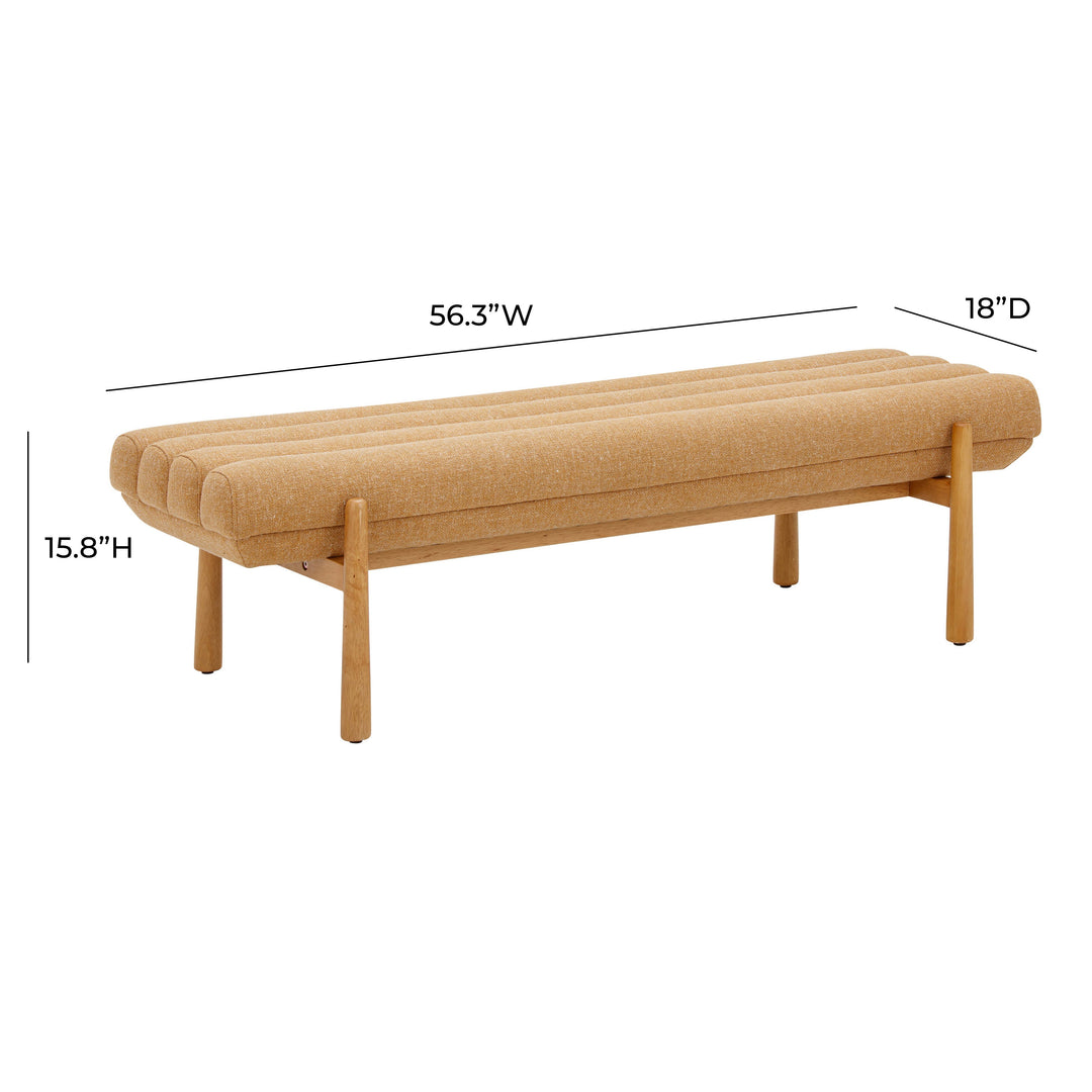 SwayLiving Julianna Sunflower Yellow Heavy Linen Bench BENCHES