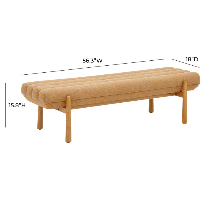 SwayLiving Julianna Sunflower Yellow Heavy Linen Bench BENCHES