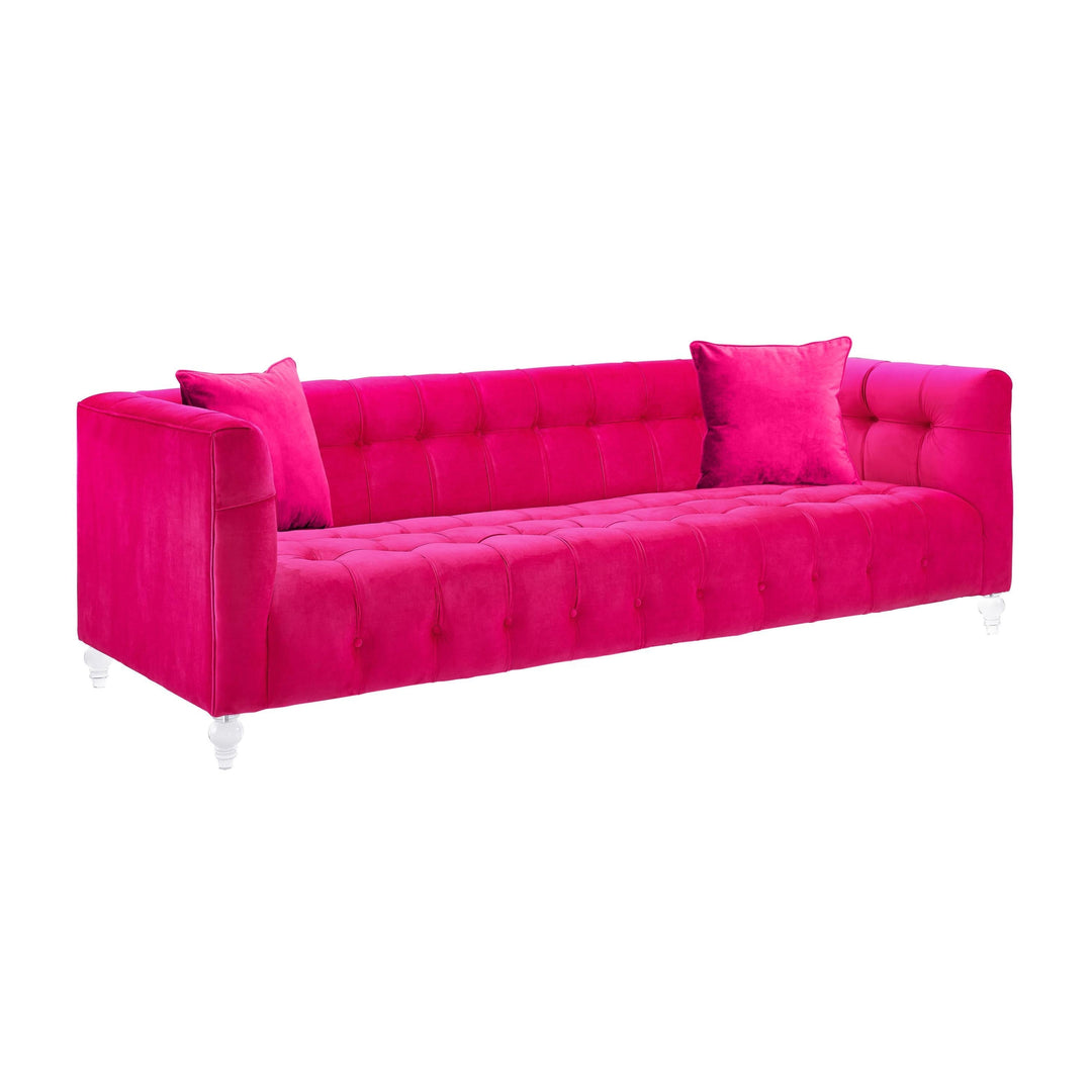 SwayLiving Bea Hot Pink Velvet Sofa SOFAS + SECTIONALS