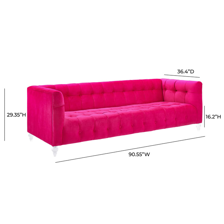 SwayLiving Bea Hot Pink Velvet Sofa SOFAS + SECTIONALS