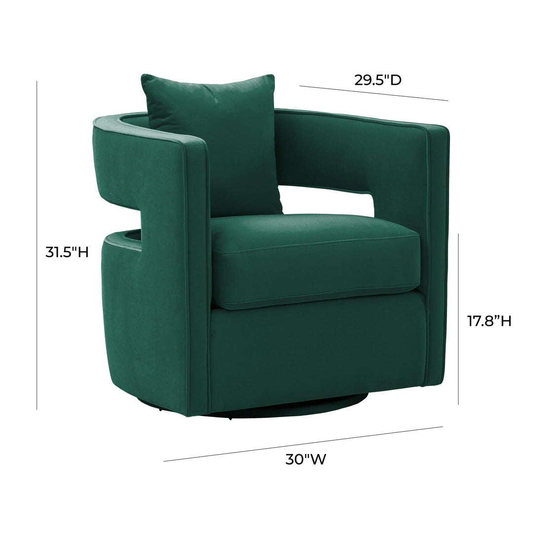SwayLiving Kennedy Forest Green Swivel Chair ACCENT + LOUNGE CHAIRS