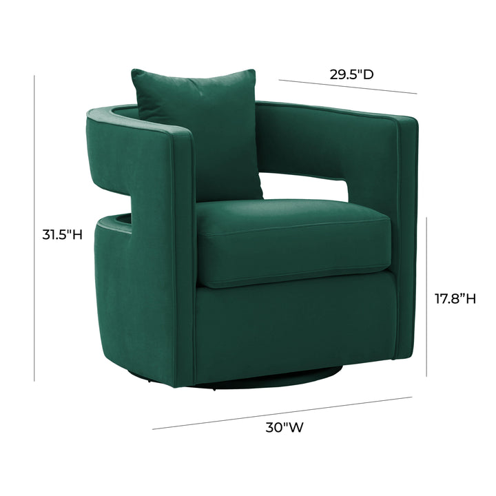 SwayLiving Kennedy Forest Green Swivel Chair ACCENT + LOUNGE CHAIRS