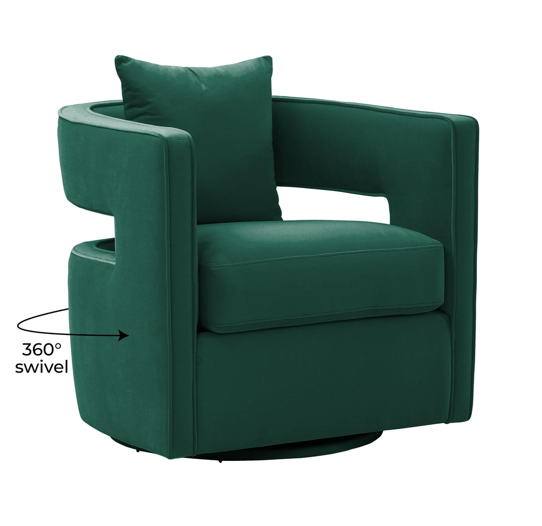 SwayLiving Kennedy Forest Green Swivel Chair ACCENT + LOUNGE CHAIRS