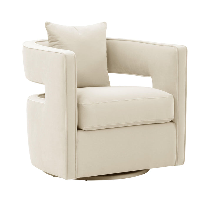 SwayLiving Kennedy Cream Swivel Chair ACCENT + LOUNGE CHAIRS
