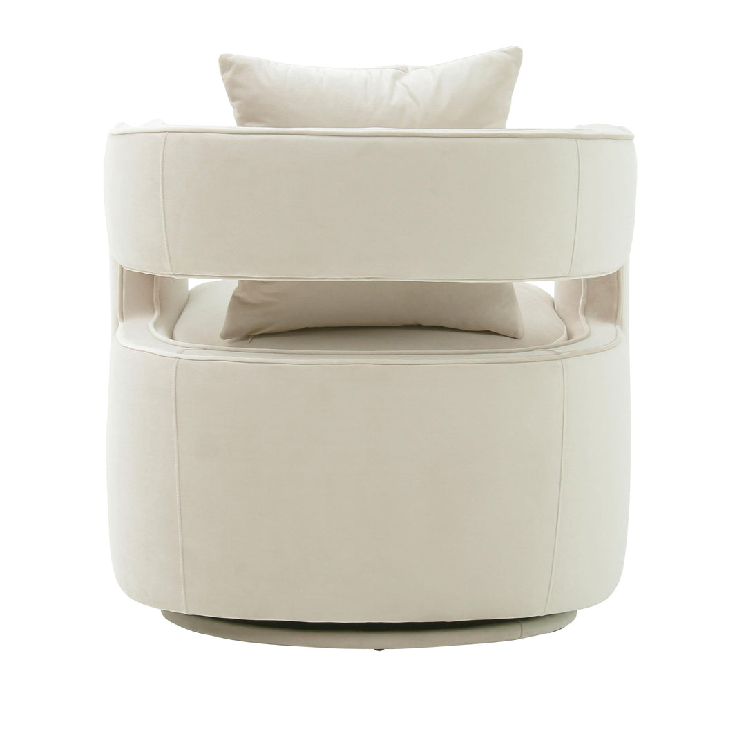 SwayLiving Kennedy Cream Swivel Chair ACCENT + LOUNGE CHAIRS