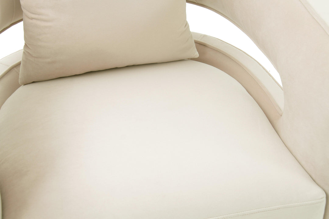 SwayLiving Kennedy Cream Swivel Chair ACCENT + LOUNGE CHAIRS