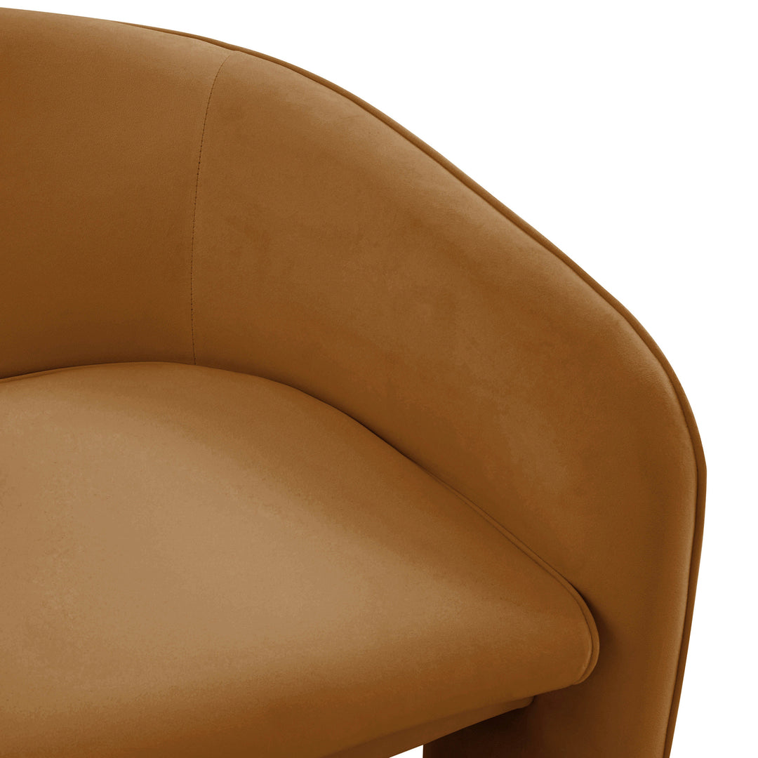 SwayLiving Marla Cognac Velvet Accent Chair ACCENT + LOUNGE CHAIRS