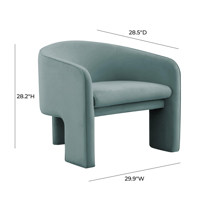 SwayLiving Marla Sea Blue Velvet Accent Chair ACCENT + LOUNGE CHAIRS