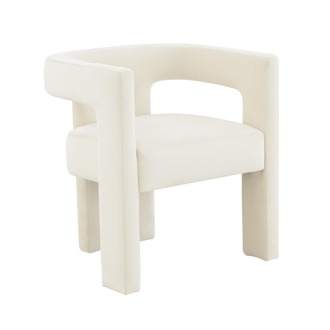 SwayLiving Sloane Cream Velvet Chair ACCENT + LOUNGE CHAIRS