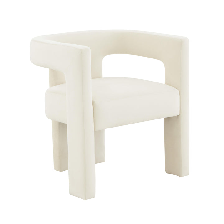 SwayLiving Sloane Cream Velvet Chair ACCENT + LOUNGE CHAIRS