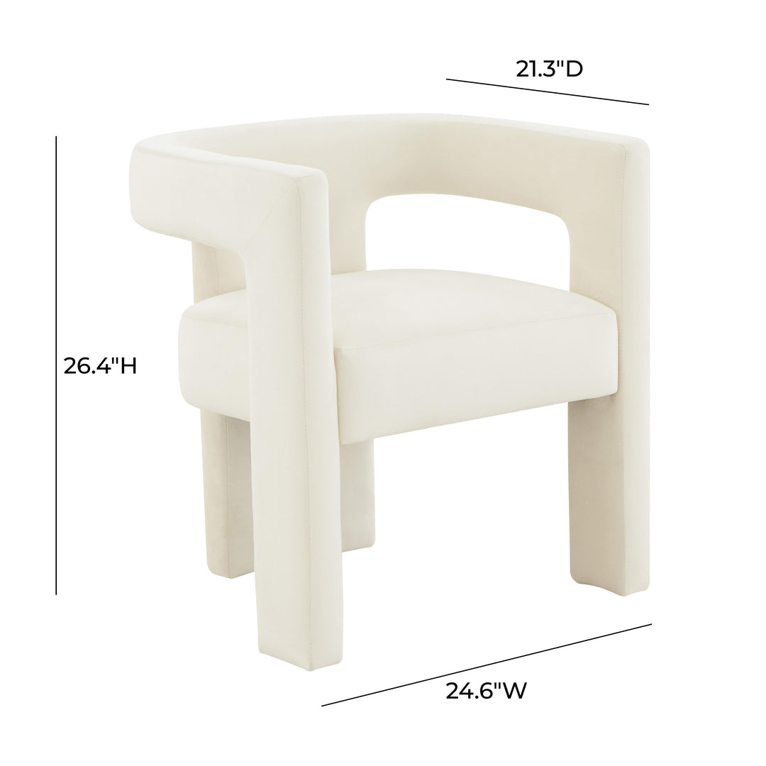 SwayLiving Sloane Cream Velvet Chair ACCENT + LOUNGE CHAIRS