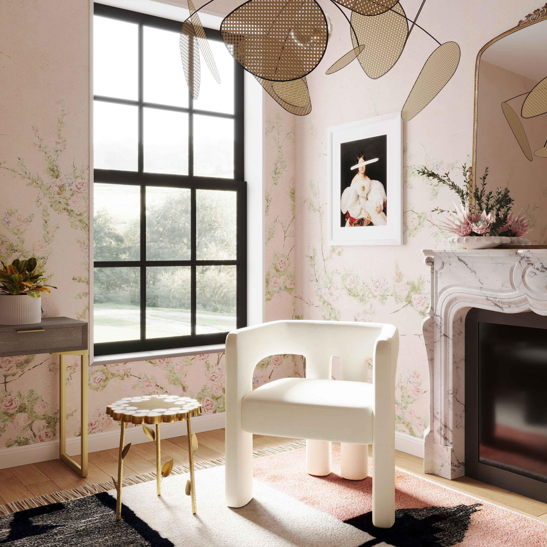 SwayLiving Sloane Cream Velvet Chair ACCENT + LOUNGE CHAIRS