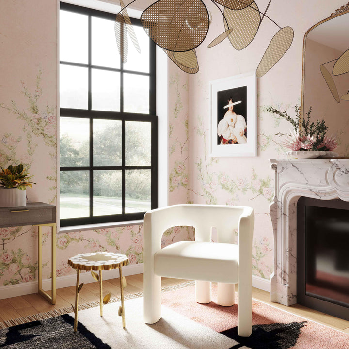 SwayLiving Sloane Cream Velvet Chair ACCENT + LOUNGE CHAIRS
