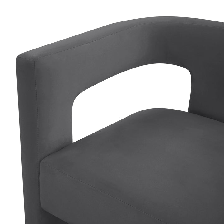 SwayLiving Sloane Dark Grey Velvet Chair ACCENT + LOUNGE CHAIRS