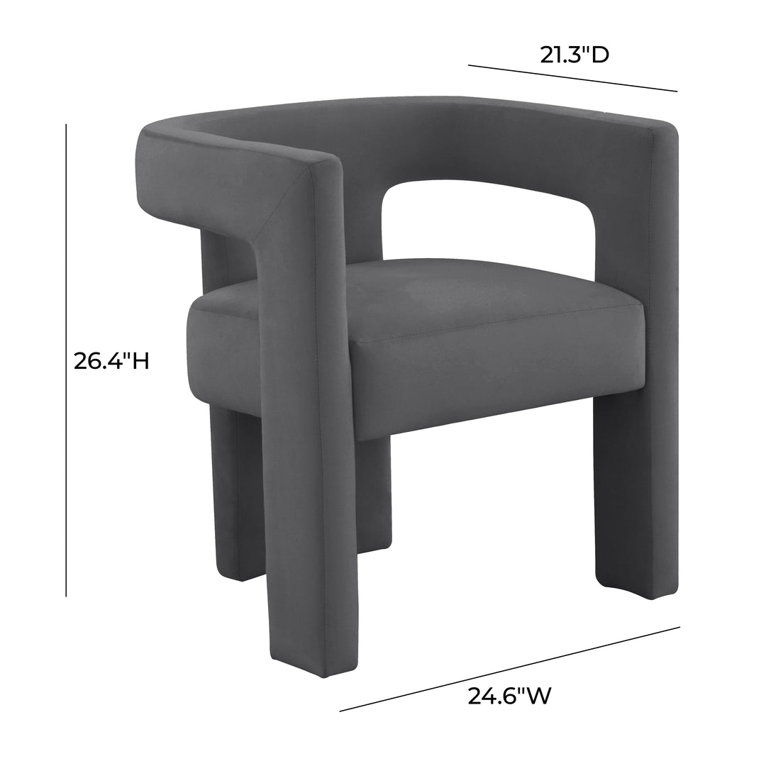 SwayLiving Sloane Dark Grey Velvet Chair ACCENT + LOUNGE CHAIRS