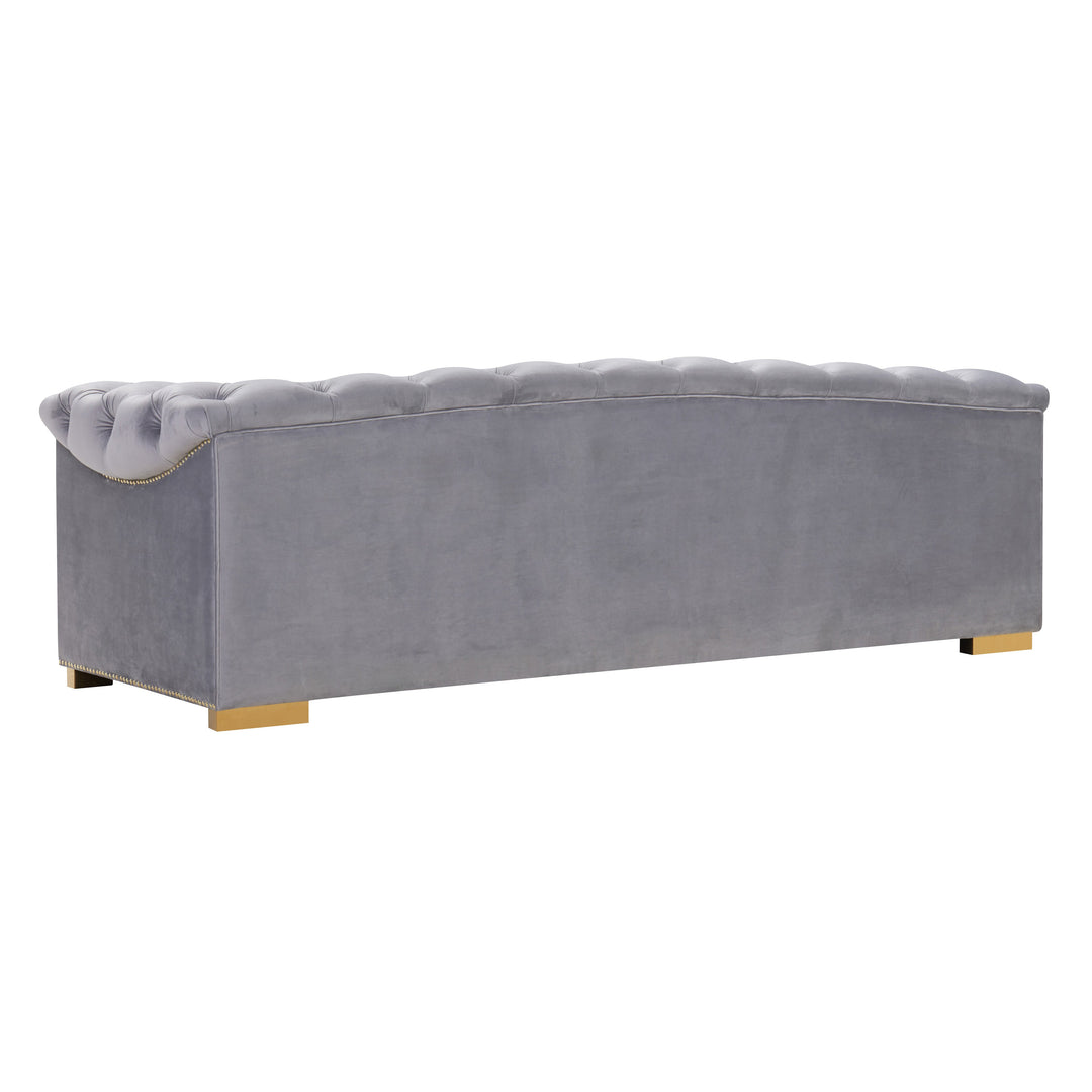SwayLiving Farah Grey Velvet Sofa SOFAS + SECTIONALS