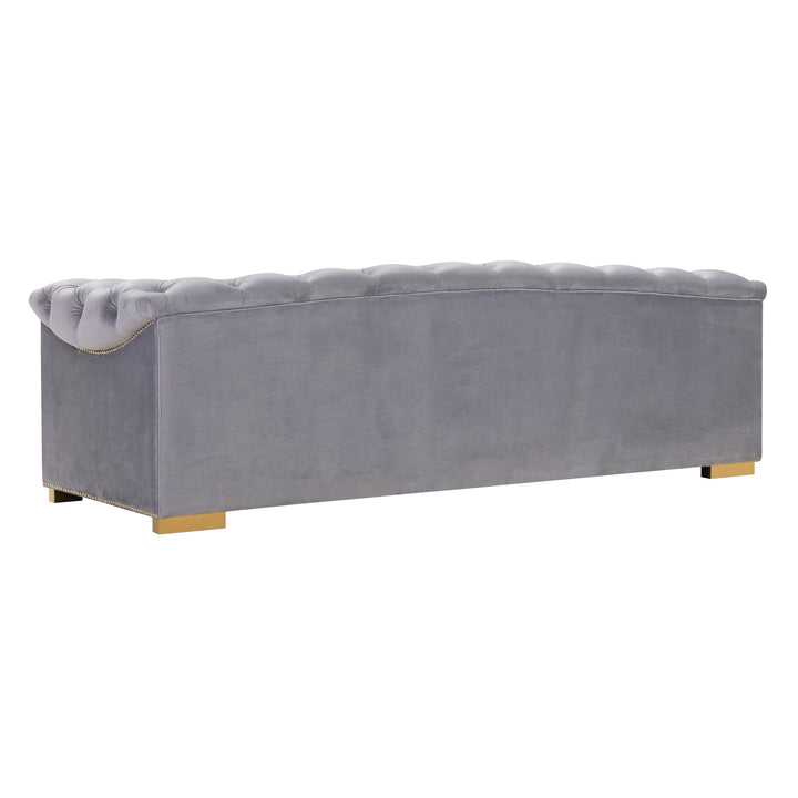 SwayLiving Farah Grey Velvet Sofa SOFAS + SECTIONALS