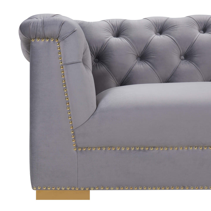 SwayLiving Farah Grey Velvet Sofa SOFAS + SECTIONALS