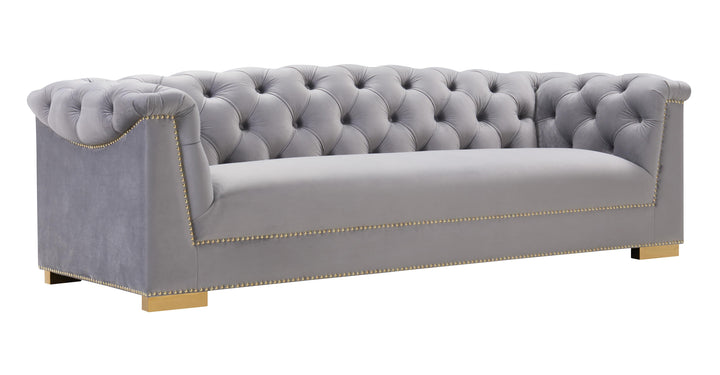SwayLiving Farah Grey Velvet Sofa SOFAS + SECTIONALS