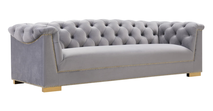 SwayLiving Farah Grey Velvet Sofa SOFAS + SECTIONALS