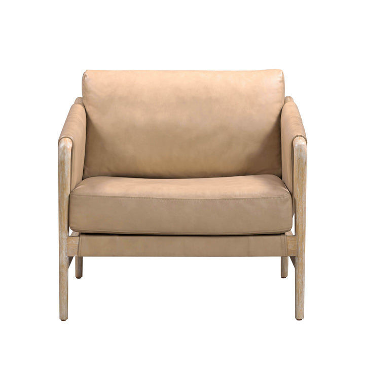 SwayLiving Chakka Tan Genuine Leather Accent Chair ACCENT + LOUNGE CHAIRS