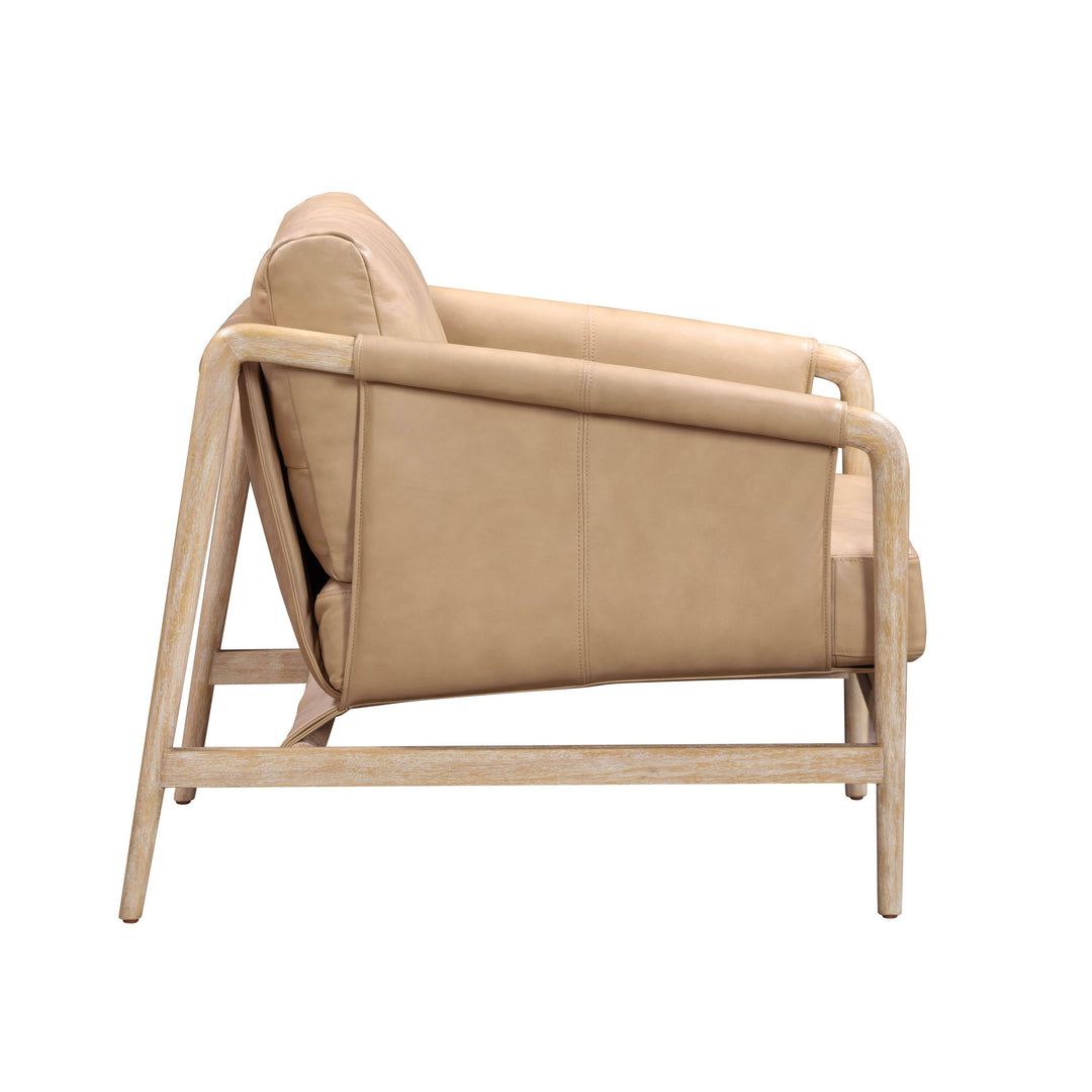 SwayLiving Chakka Tan Genuine Leather Accent Chair ACCENT + LOUNGE CHAIRS
