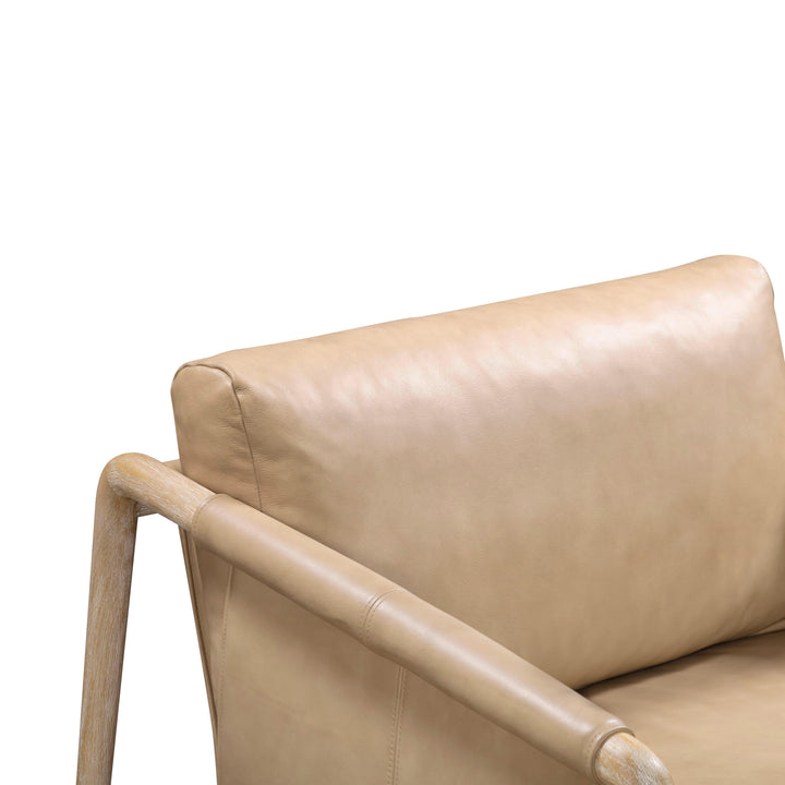 SwayLiving Chakka Tan Genuine Leather Accent Chair ACCENT + LOUNGE CHAIRS