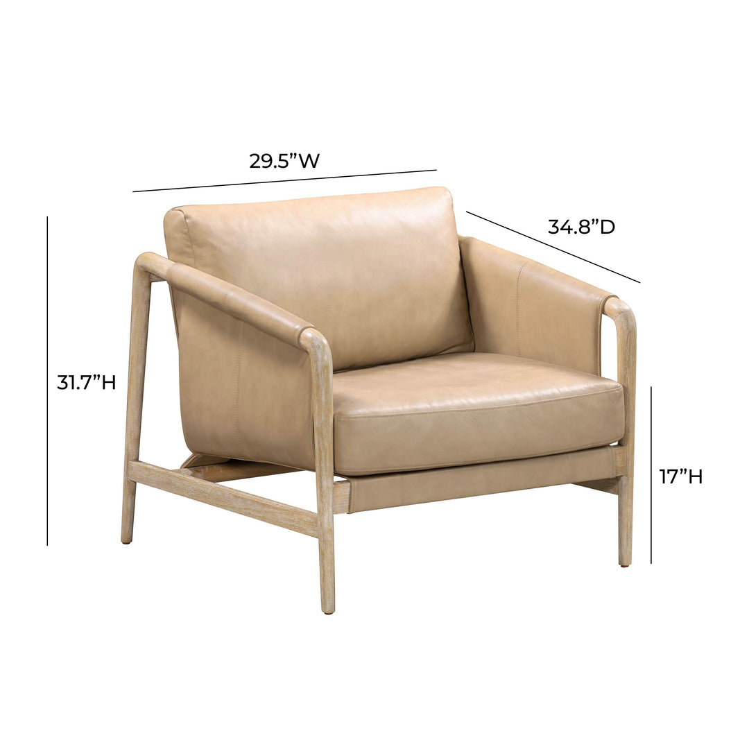 SwayLiving Chakka Tan Genuine Leather Accent Chair ACCENT + LOUNGE CHAIRS