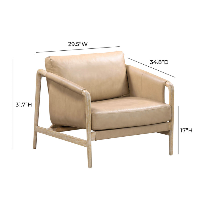 SwayLiving Chakka Tan Genuine Leather Accent Chair ACCENT + LOUNGE CHAIRS